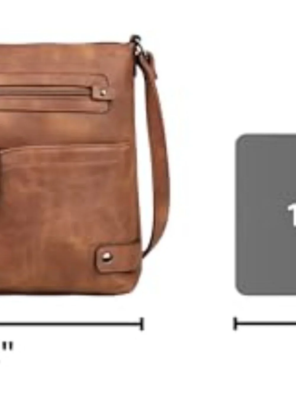 Faux Leather Large Crossbody Bag with Multi Pockets Shoulder Bag